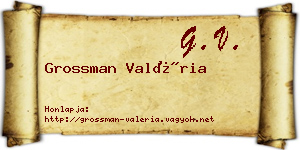 Grossman Valéria névjegykártya
